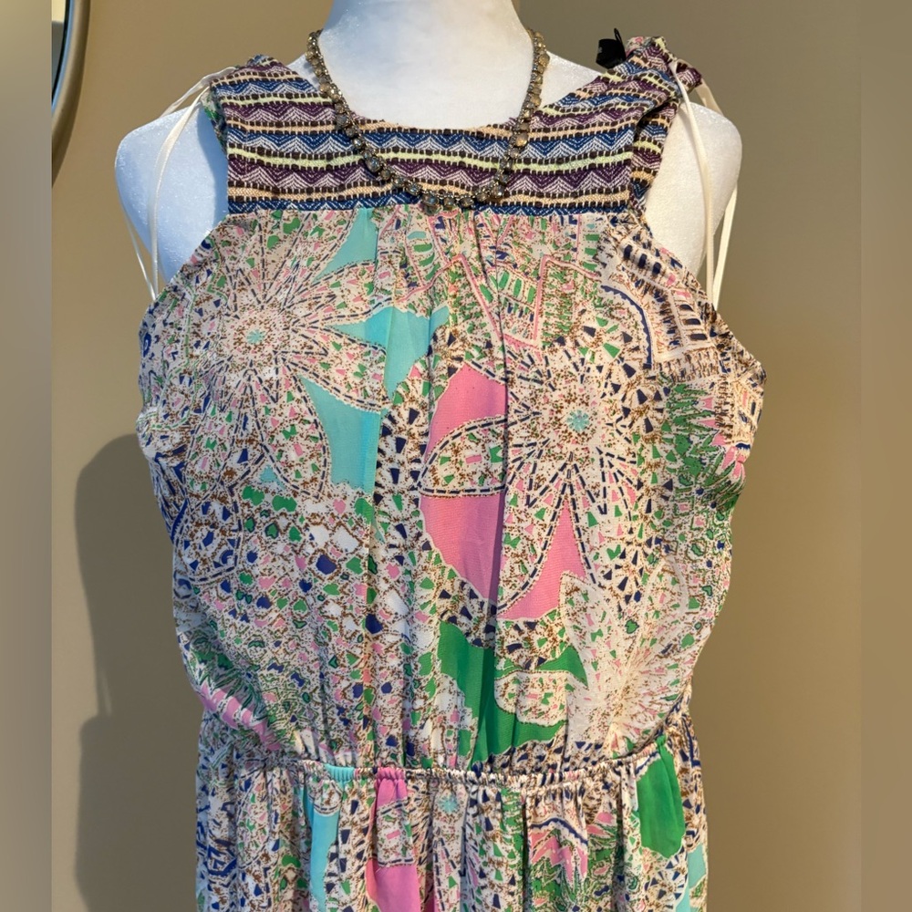 Doe & Rae geometric pattern maxi dress sz Lrg